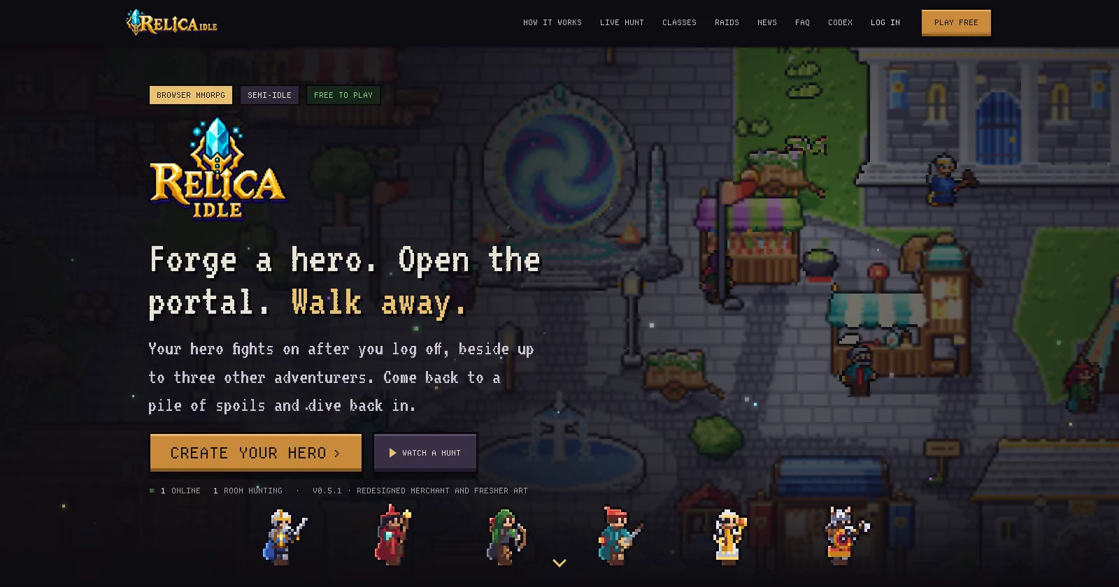 How Relica Idle keeps fighting with the tab closed: the finished thing